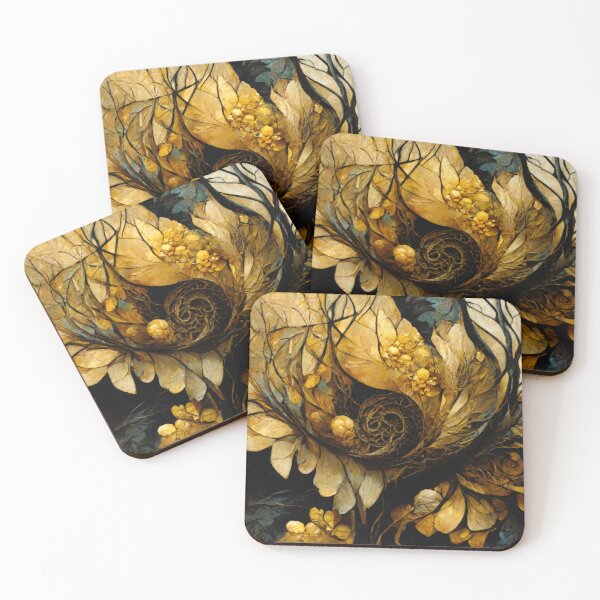 Item preview, Golden autumn flowers CG art painting designed and sold by SeriMurata.