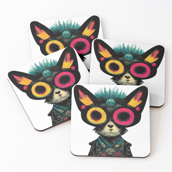 Item preview, punk cat big eyes designed and sold by keyd-studio.