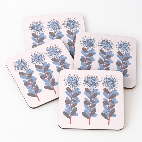 Item preview, Retro mod blue stylized floral  designed and sold by FrancesPoff.