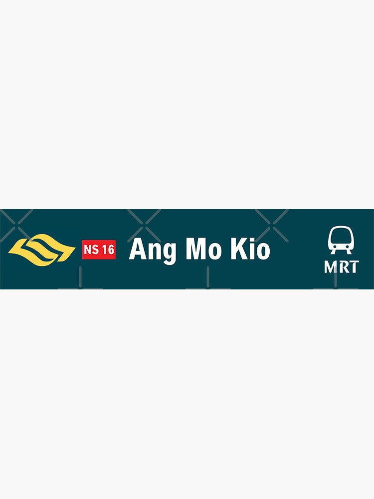 "Ang Mo Kio MRT Train Sign Singapore" Sticker for Sale by CadoDoca Redbubble