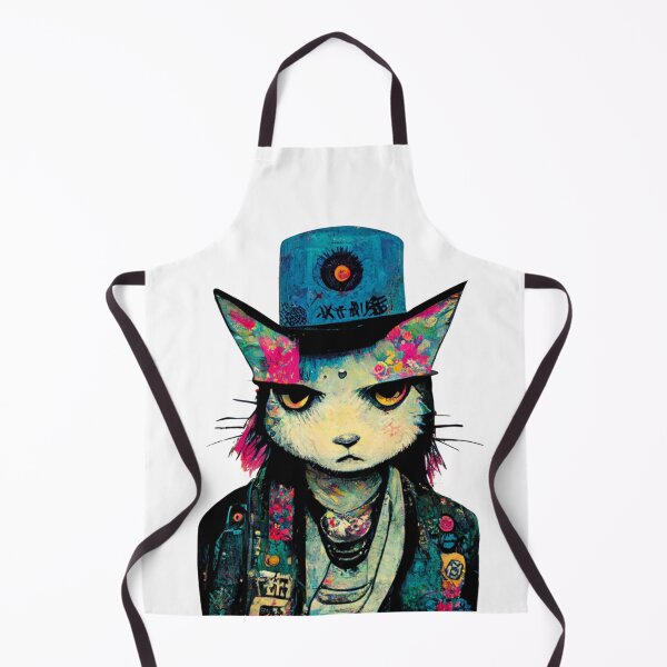 Item preview, punk cat wearing a hat designed and sold by keyd-studio.