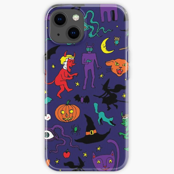 Retro Halloween - original - Halloween pattern by Cecca Designs iPhone Soft Case