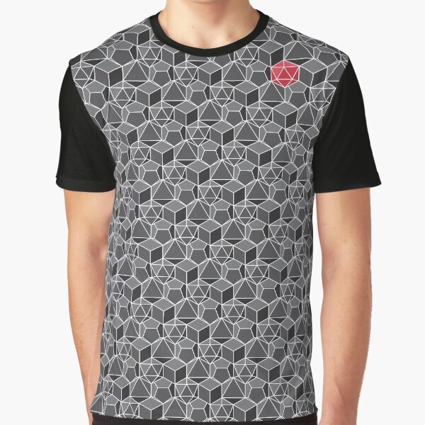 Fantasy Dice Pattern Graphic T-Shirt