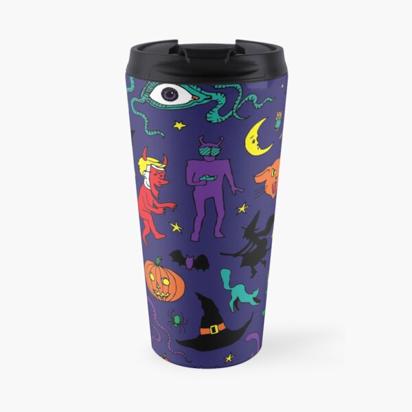 Retro Halloween - original - Halloween pattern by Cecca Designs Travel Mug