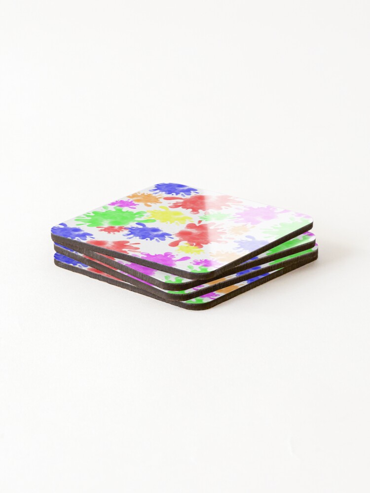 Thumbnail 4 of 5, Coasters (Set of 4), Painting Colorful Stain designed and sold by RaspberryParty.