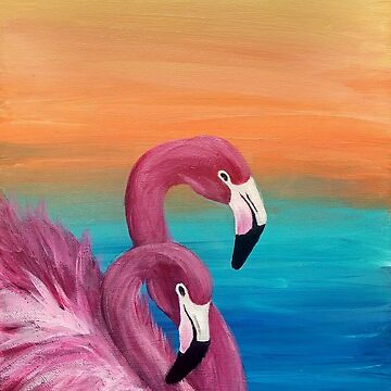 Pink Flamingos acrylic painting