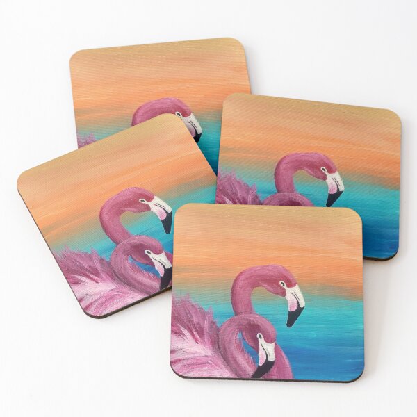 Item preview, Pink Flamingos acrylic painting  designed and sold by UnaBonitaArt.