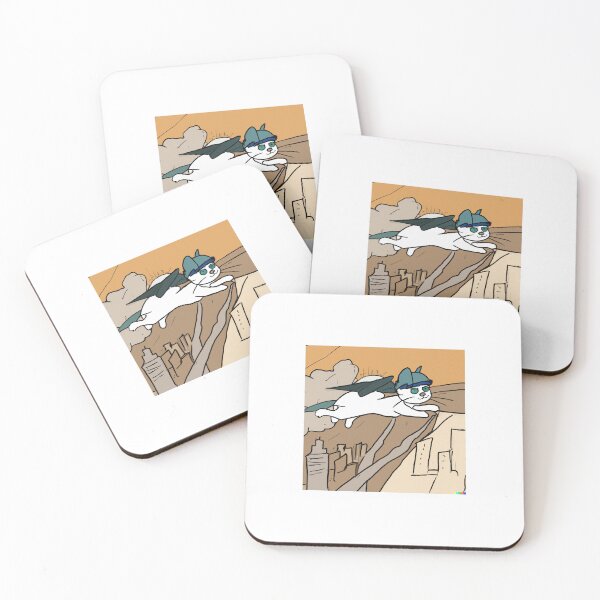 Item preview, Robot cat cops a flying ride above a vanished city 2 designed and sold by psoidn.