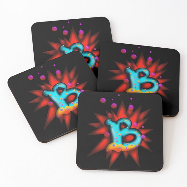 Item preview, PoshGIT, Bubble B, Bubbles, Alphabet, Letter B, Spikes, Red, Colourful  designed and sold by PoshGIT.