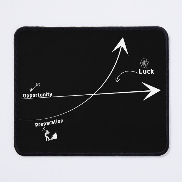 Item preview, Opportunity with preparation makes luck - White text version designed and sold by PositiveInMind.