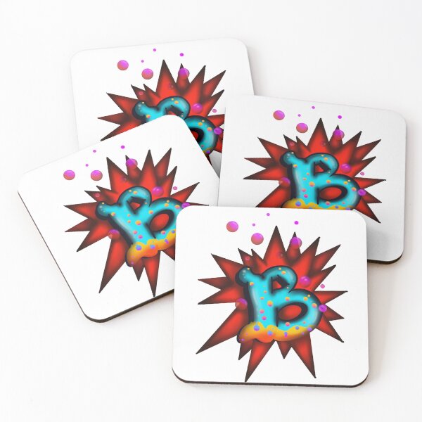 Item preview, PoshGIT 2, Bubble B, Bubbles, Alphabet, Letter B, Spikes, Red, Colourful  designed and sold by PoshGIT.