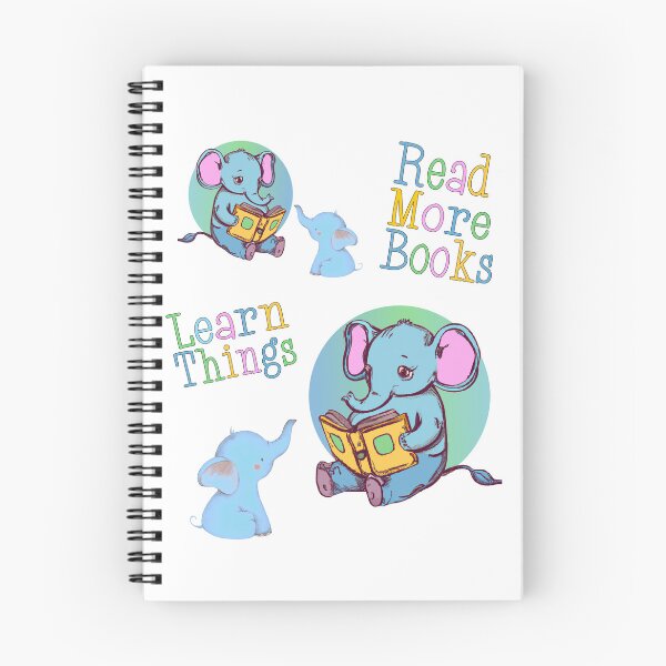 Item preview, Elephants Read More Books Learn Things pastel colors designed and sold by FlippinTurtles.