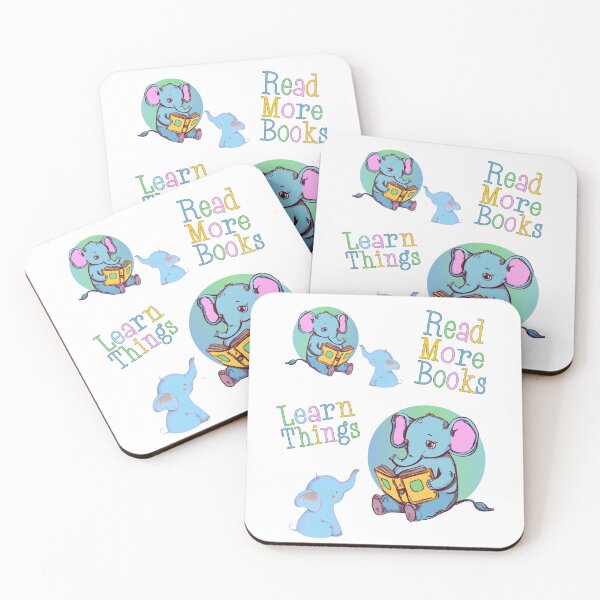 Item preview, Elephants Read More Books Learn Things pastel colors designed and sold by FlippinTurtles.