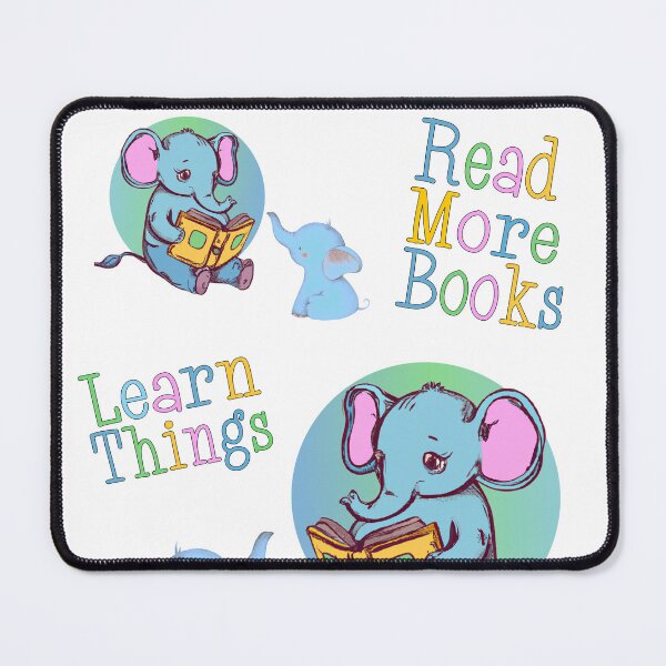 Item preview, Elephants Read More Books Learn Things pastel colors designed and sold by FlippinTurtles.