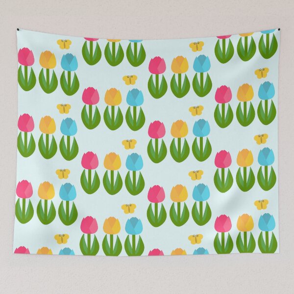 Item preview, three tulip flowers and a butterfly designed and sold by Zhanna Lenivaya.