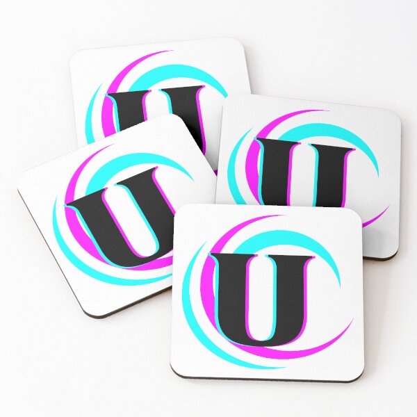 Item preview, Blue Pink Swirl Monogram U designed and sold by Coffee Lifestyle.