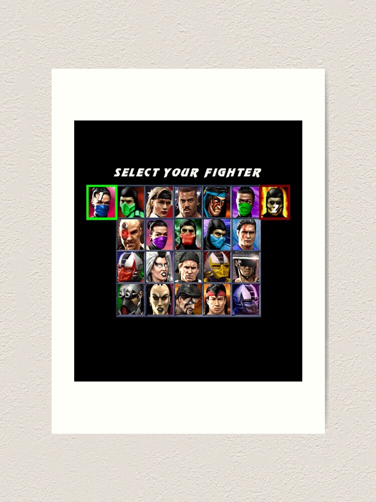 Ultimate Mortal Kombat 3 Character Select Art Print For Sale By Mammothtank Redbubble