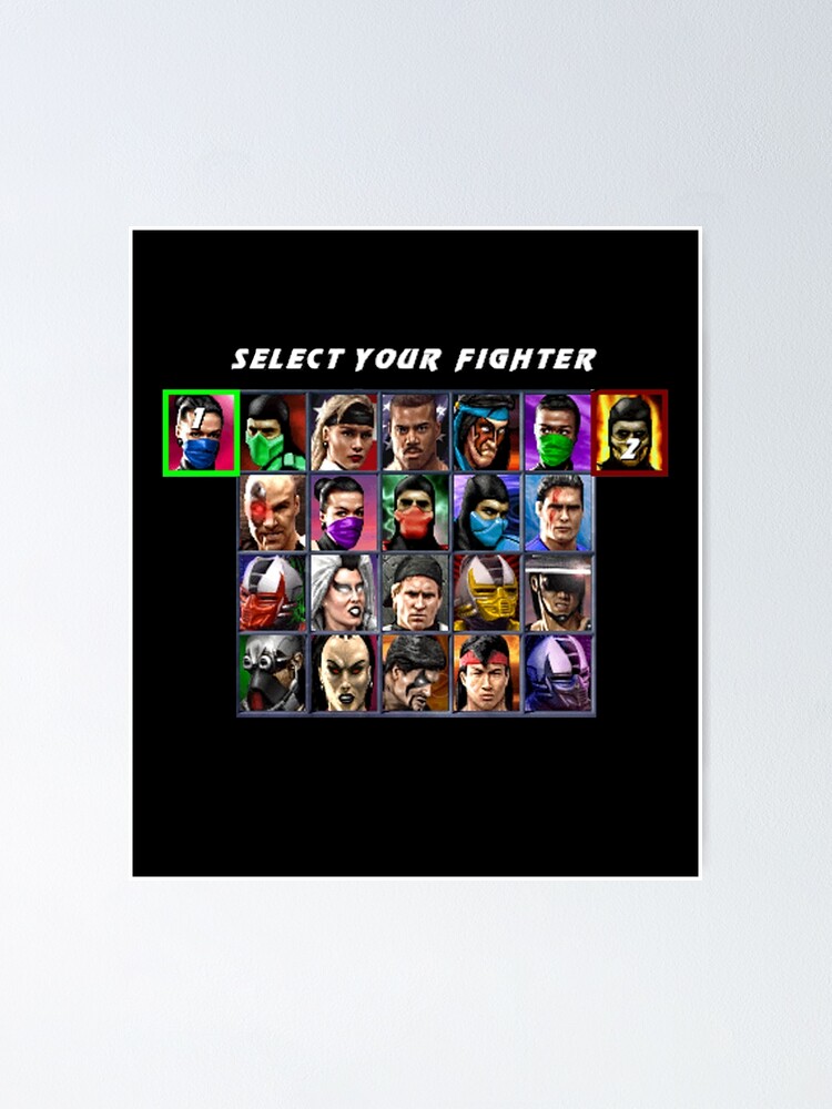 Ultimate Mortal Kombat 3 Character Select Poster for Sale by MammothTank