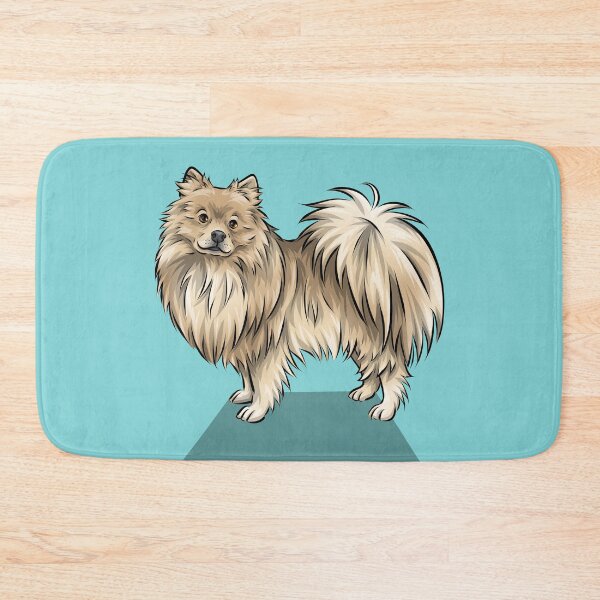 Item preview, Cute German Spitz Klein | Cute Cartoon Dog Artwork | Blue Background designed and sold by shirinsart.