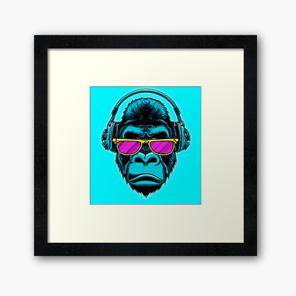 Vista previa del artículo con la obra «Gorila DJ divertido», diseñado y vendido por The-Element.