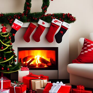 How To Draw Stockings Hung By The Fireplace 