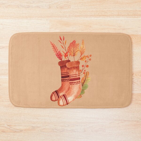 Item preview, Cozy colorful warm sock illustration for fall lovers designed and sold by pinkyfish1010.