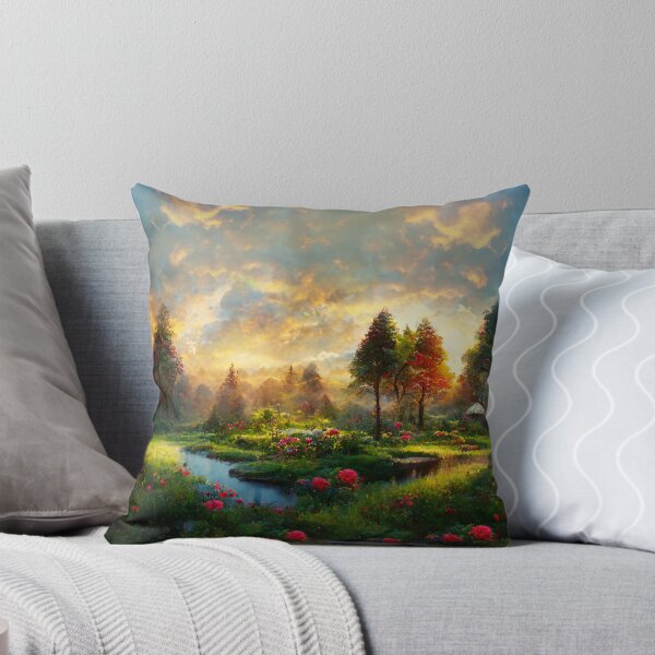 Item preview, Fantasy elven land sunny day flowery land designed and sold by Starscoldnight.