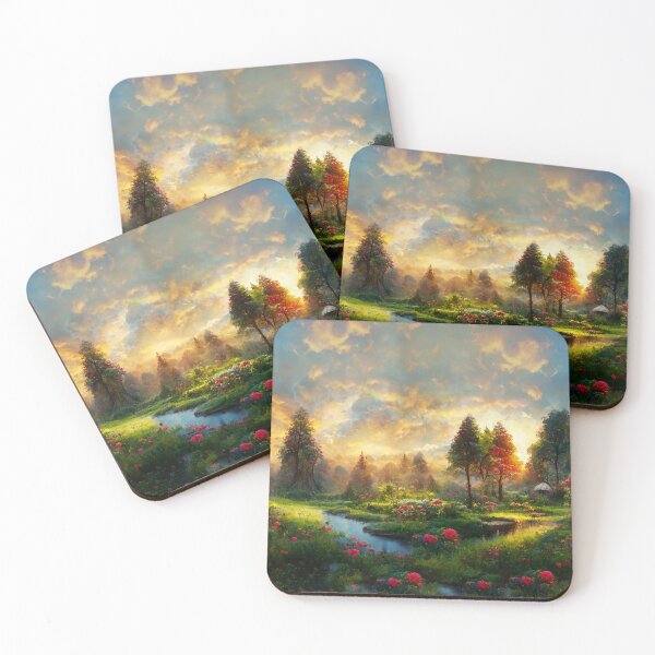 Item preview, Fantasy elven land sunny day flowery land designed and sold by Starscoldnight.