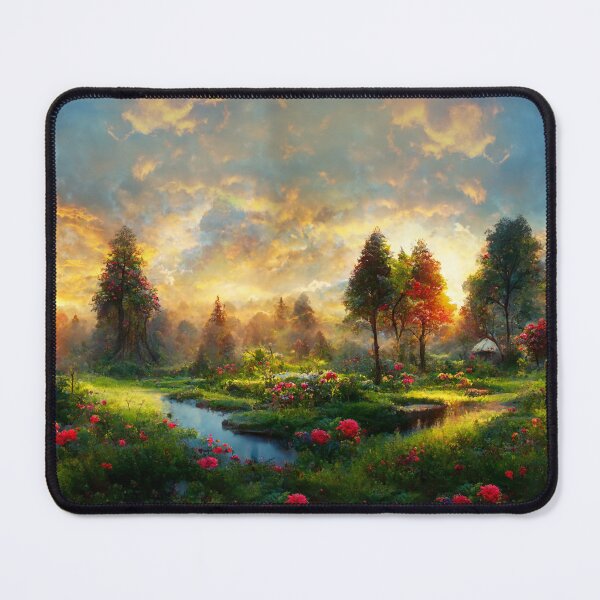 Item preview, Fantasy elven land sunny day flowery land designed and sold by Starscoldnight.