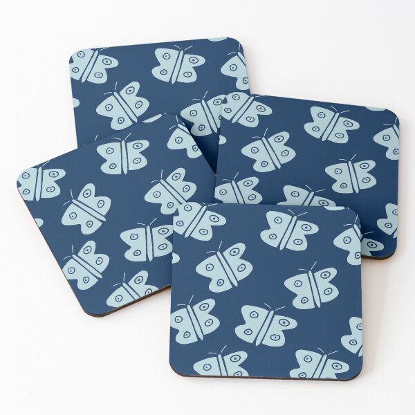 Item preview, Light blue and navy butterflys designed and sold by CatsHappy.