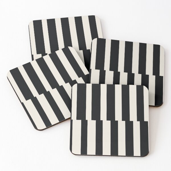Item preview, Black Ivory Abstract Stripe Vertical Pattern Pairs Valspar 2023 COTY Cozy White 3008-10C designed and sold by ColorOfTheYears.