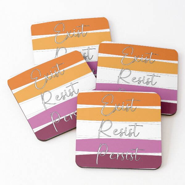 Item preview, Lesbian Pride Exist, Resist, Persist  designed and sold by AmandaRoseArts.