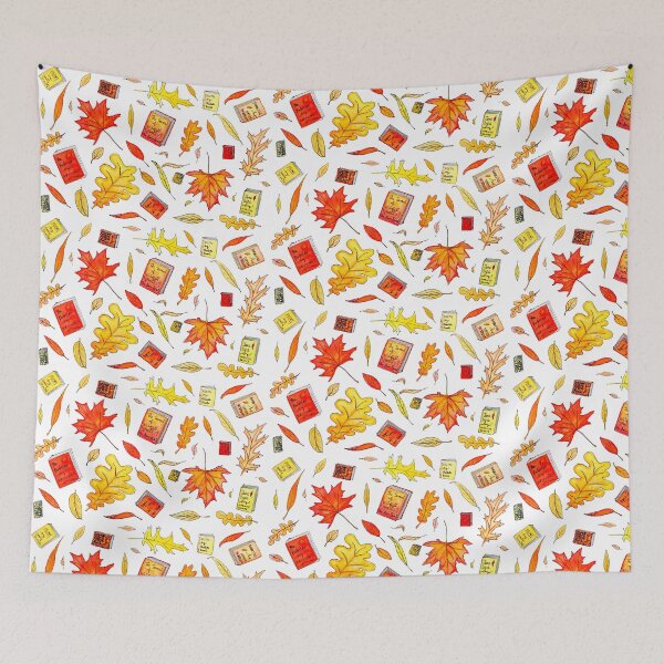 Item preview, Falling Leaves & Books designed and sold by Emma Mildred Cowell.