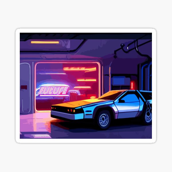 "Delorean Abstract Art" Sticker for Sale by DistortedBrain | Redbubble