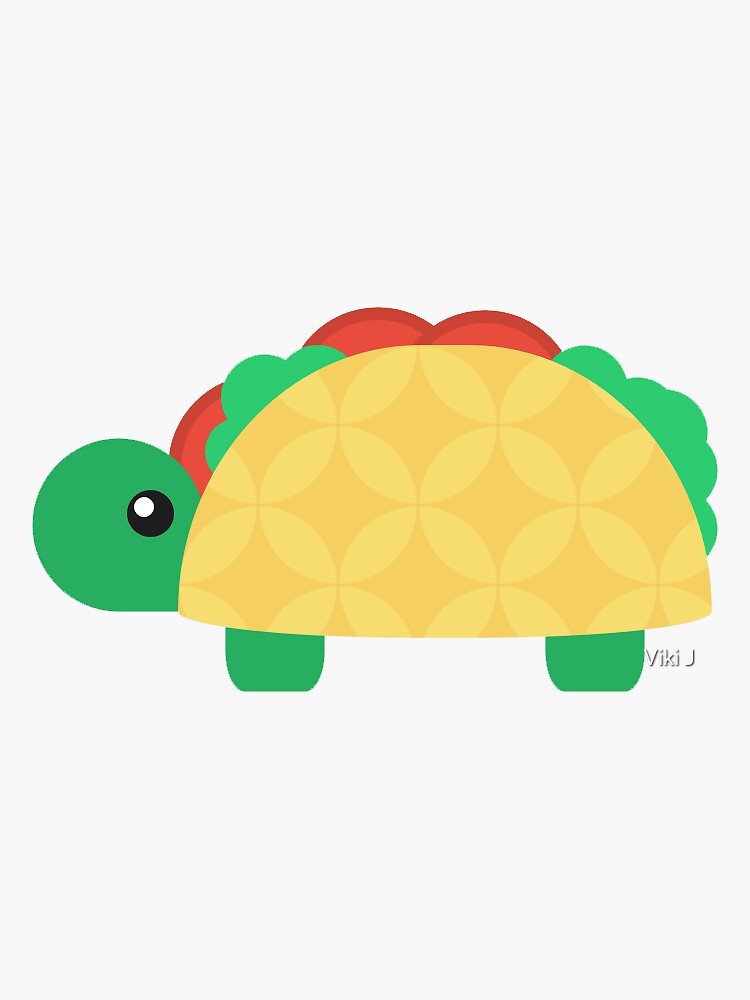 Thumbnail 3 of 3, Sticker, Taco Turtle  designed and sold by pocosgiftshop.