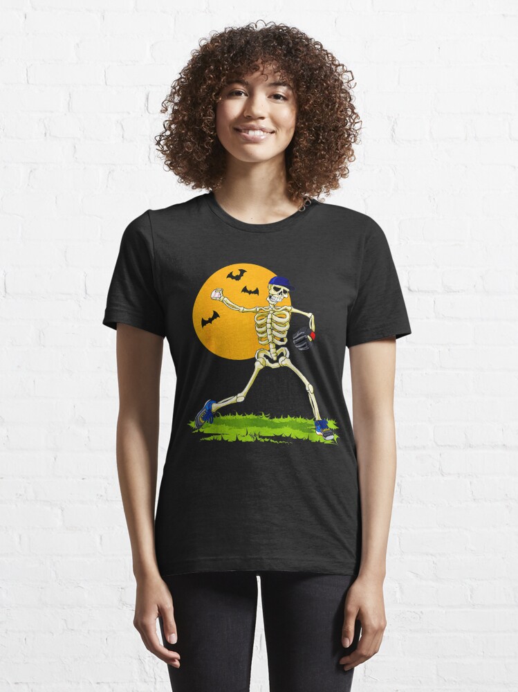 Baseball Skeleton Halloween Men Boys Baseball Halloween Shirt for