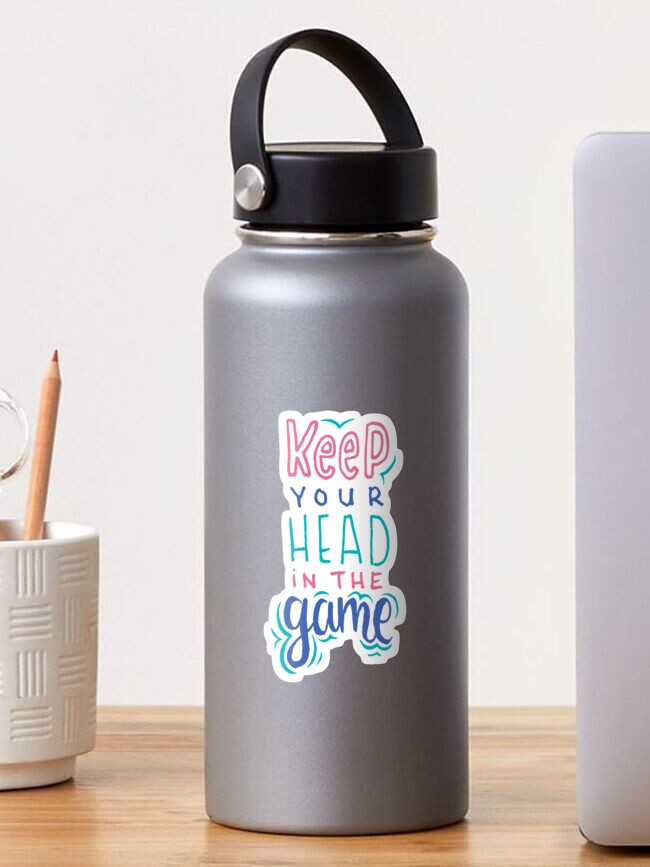 Thumbnail 1 of 3, Sticker, Keep Your Head In The Game designed and sold by Miruna Illustration.