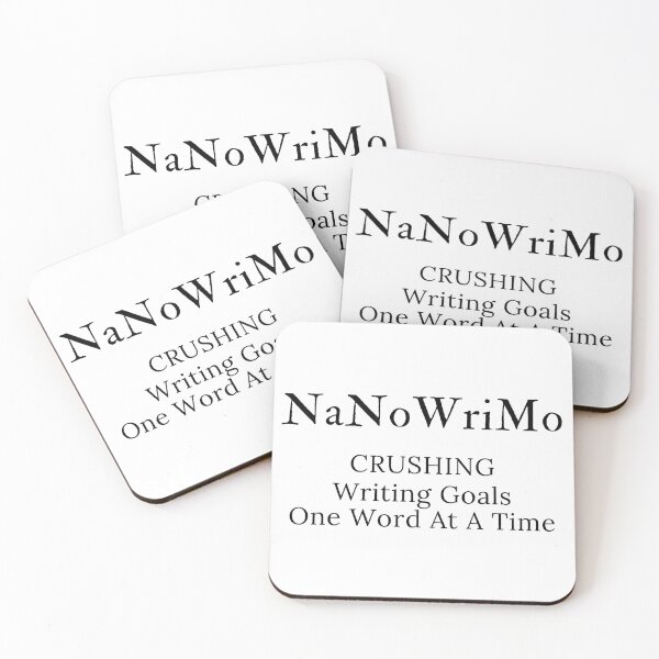 Item preview, NaNoWriMo - Crushing Writing Goals One Word at a Time - Black Text designed and sold by TheKnightWriter.