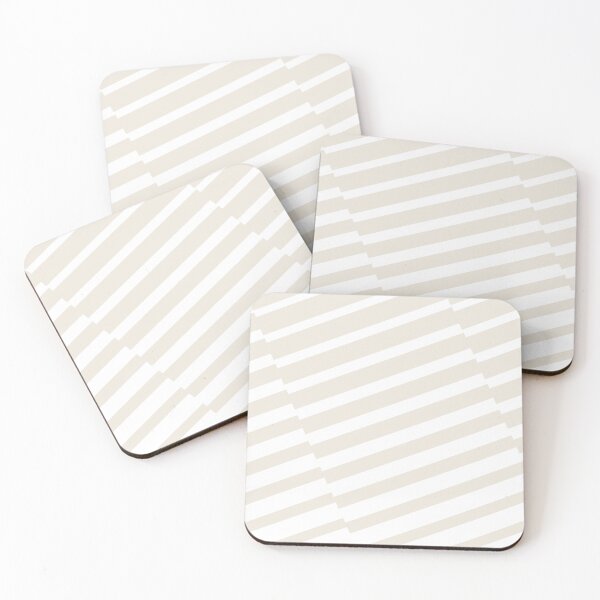 Item preview, Ivory White Diagonal Offset Stripe Pattern Pairs Valspar 2023 COTY Cozy White 3008-10C designed and sold by ColorOfTheYears.