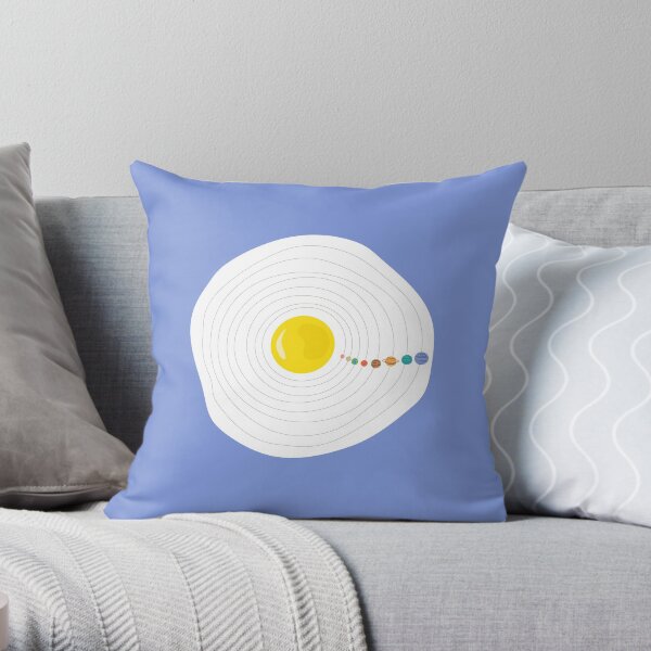 Sunny side up egg-solar system Throw Pillow