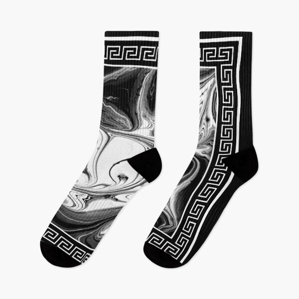 Item preview, Greek Key Black White Sand Swirl  designed and sold by Yiorgos Designs.