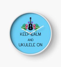 Keep Calm and Ukulele On Clock