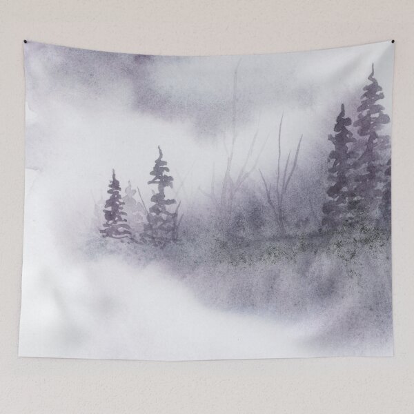 Item preview, Misty silver forest in watercolor designed and sold by Kelly Roy.