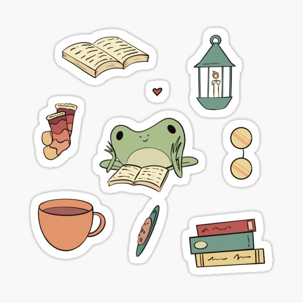 Item preview, Bookish Frog mini Stickers designed and sold by Brooke Uporsky.