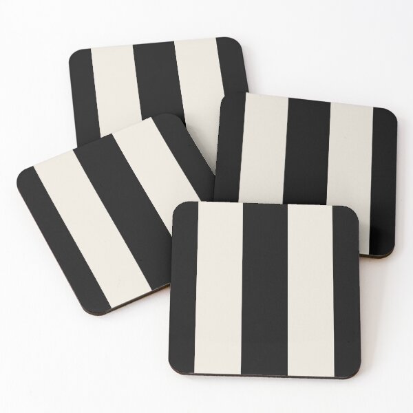 Item preview, Black Ivory Minimal Vertical Stripe Pattern Pairs Valspar 2023 COTY Cozy White 3008-10C designed and sold by ColorOfTheYears.