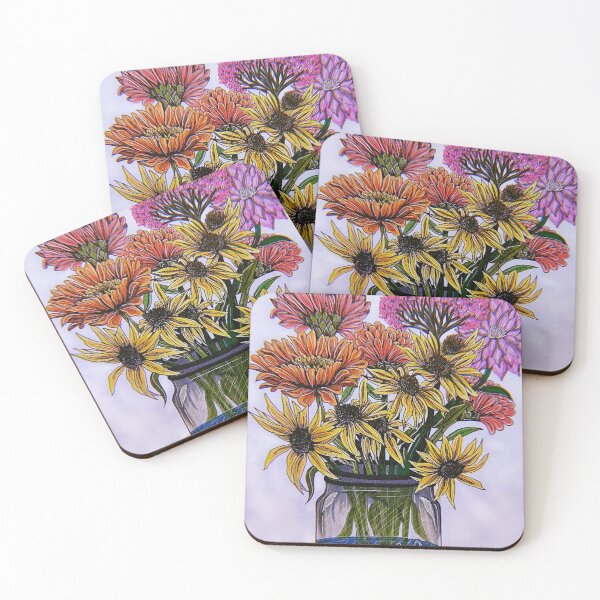 Item preview, Colorful Wildflowers in Mason Jar designed and sold by StudioRosebud.