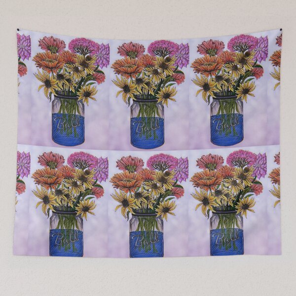 Item preview, Colorful Wildflowers in Mason Jar designed and sold by StudioRosebud.