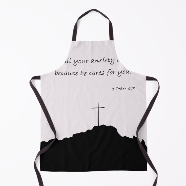 Item preview, Cast all your anxiety on him because he cares for you | Christian bible verse artprint designed and sold by Leafy Impressions.
