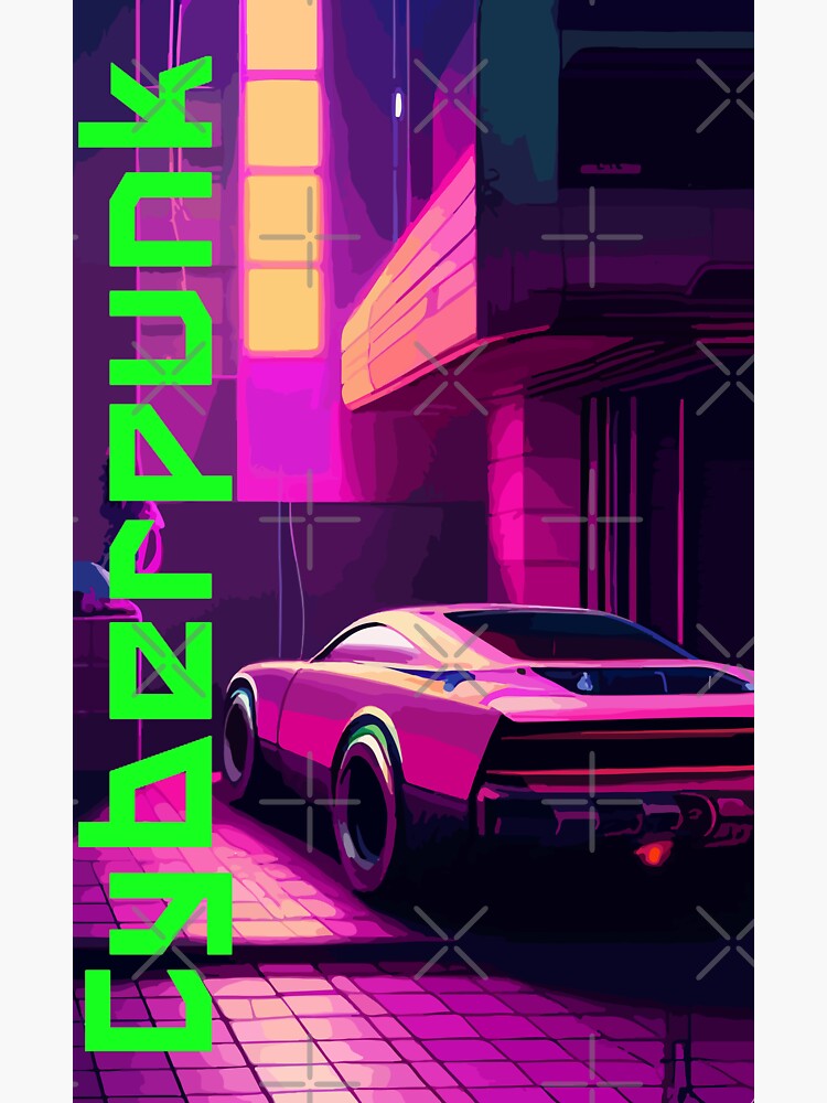 " Cyberpunk Poster Car" Sticker for Sale by DistortedBrain Redbubble