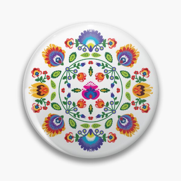 Item preview, Folklore flowers on beautiful classy white background designed and sold by FK-UK.